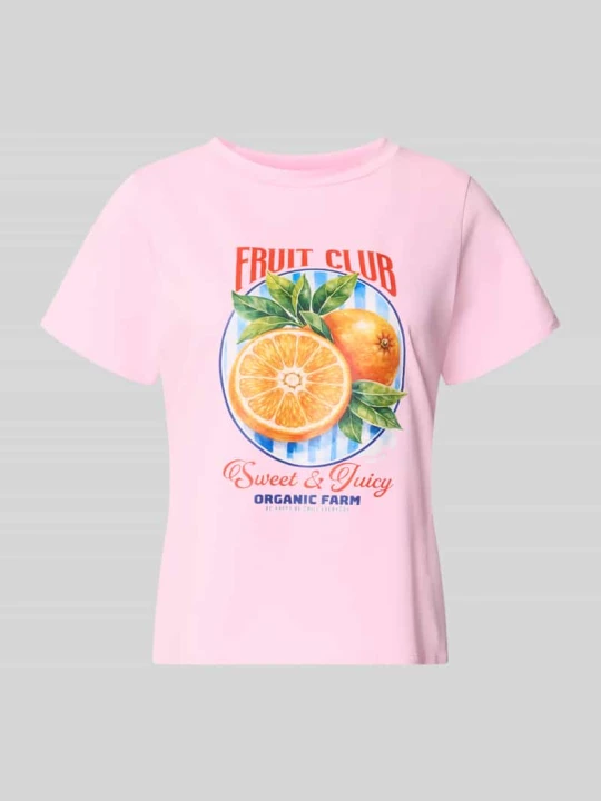 Zdjęcie produktu T-shirt z nadrukiem z motywem model 'Or44ange' ZABAIONE Różowy