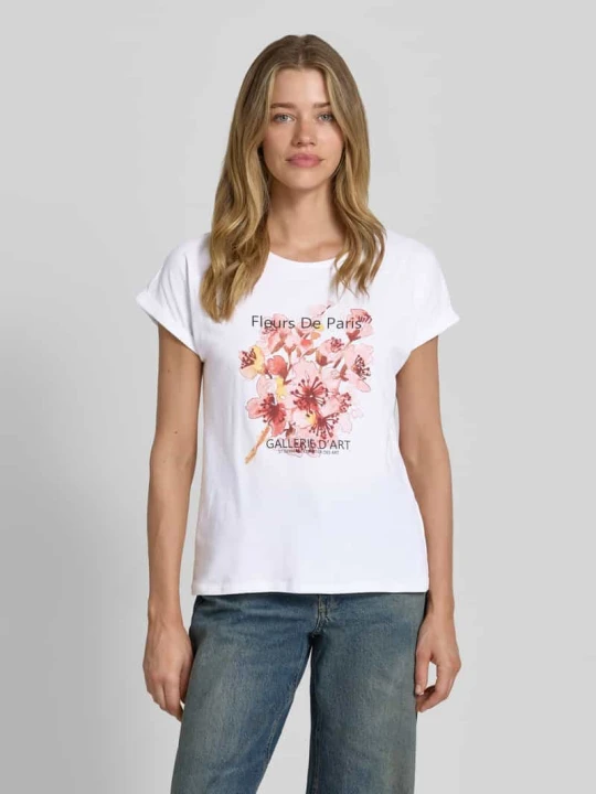 Zdjęcie produktu t-shirt z nadrukiem z motywem model 'RINA' Soyaconcept Biały