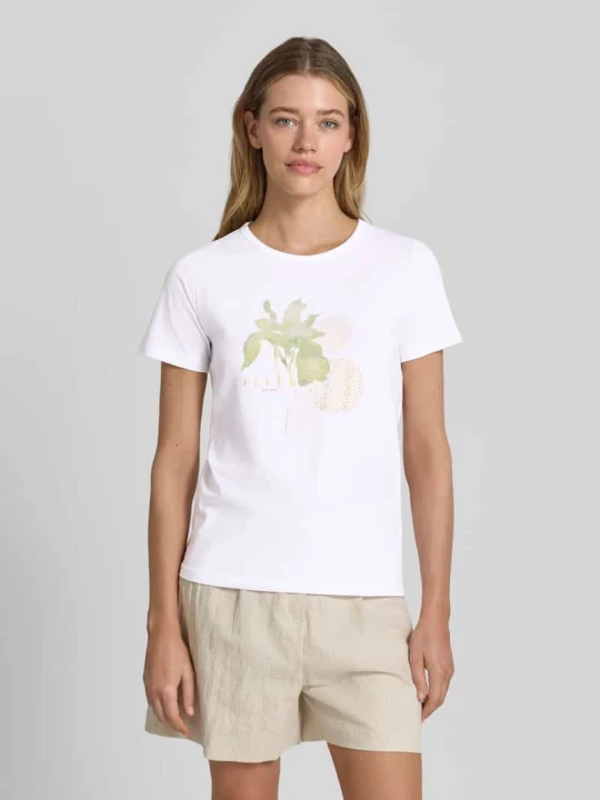 Zdjęcie produktu t-shirt z nadrukiem z motywem model 'RINA' Soyaconcept Złamany biały