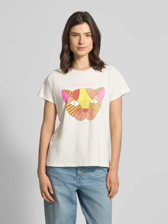 Zdjęcie produktu T-shirt z nadrukiem z motywem model 'Roma' Lollys Laundry Biały