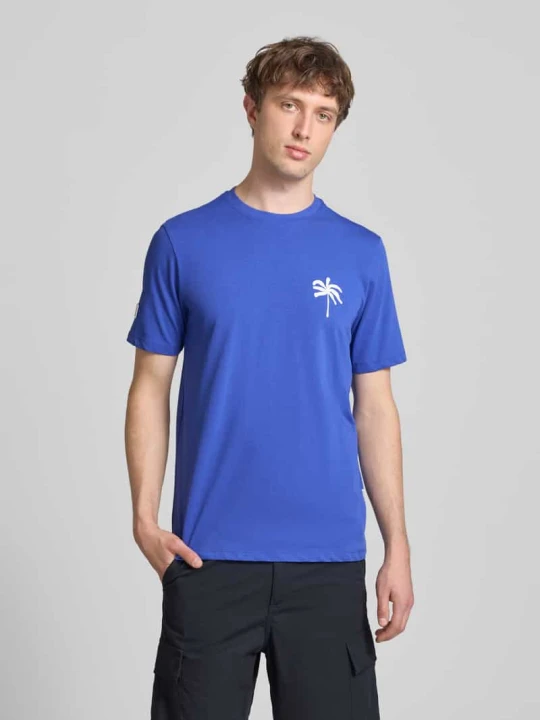 Zdjęcie produktu t-shirt z nadrukiem z motywem model 'SUN PALMS' Blend Królewski niebieski