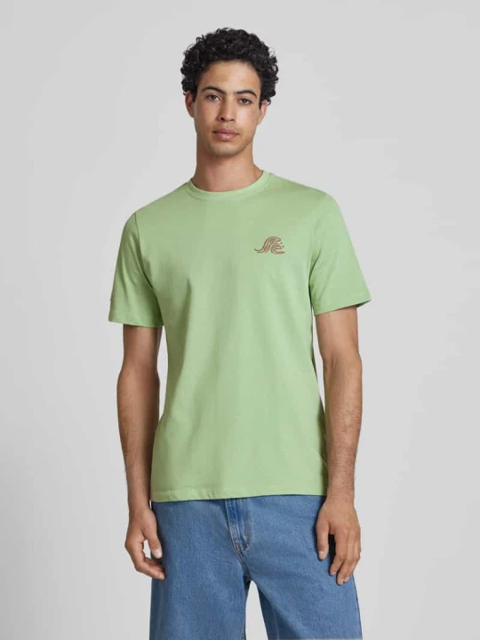 Zdjęcie produktu T-shirt z nadrukiem z motywem model 'SUN SURF' Blend Zielony