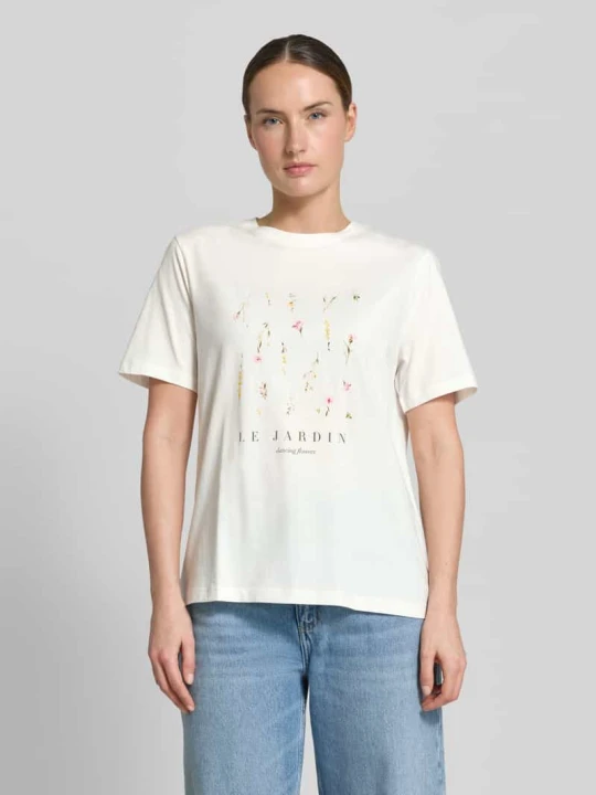 Zdjęcie produktu t-shirt z nadrukiem z motywem model 'SYBIL' Vila Biały