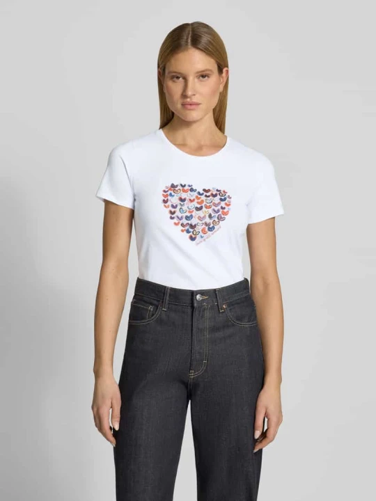 Zdjęcie produktu t-shirt z nadrukiem z motywem MORE & MORE Biały