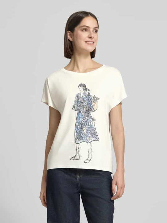 Zdjęcie produktu t-shirt z nadrukiem z motywem Oui Biały
