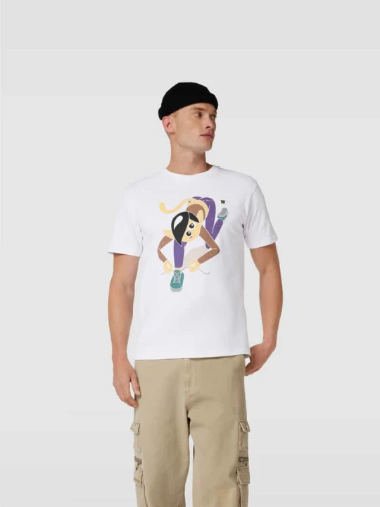 Zdjęcie produktu T-shirt z nadrukiem z motywem Wood Wood Biały