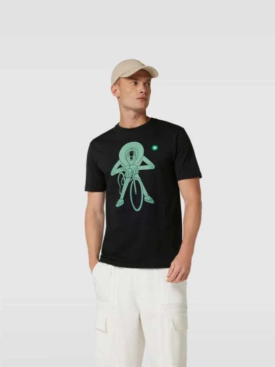 Zdjęcie produktu T-shirt z nadrukiem z motywem Wood Wood Czarny