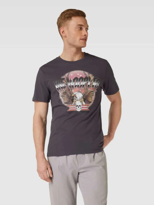 Zdjęcie produktu T-shirt z nadrukiem z motywem z logo The Kooples Czarny