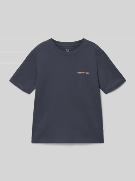 Zdjęcie produktu t-shirt z nadrukiem z motywem z tyłu model 'MONTAUK' Jack&Jones Ciemnoniebieski