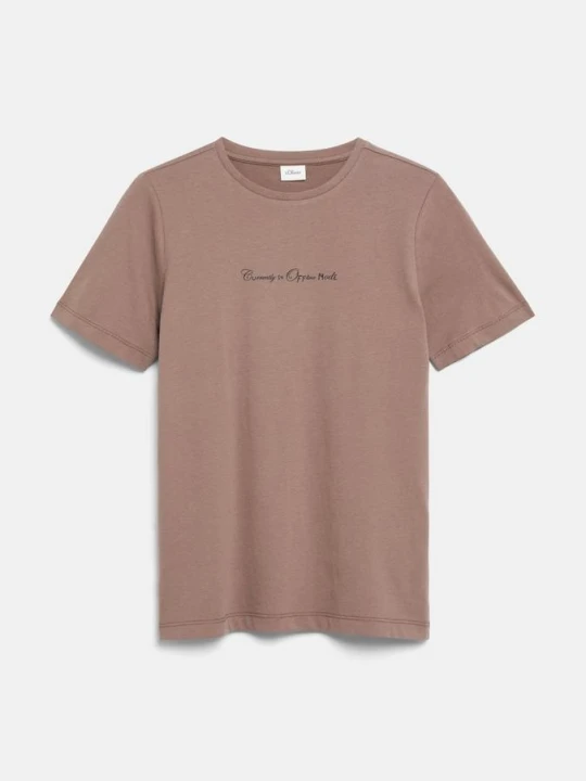 Zdjęcie produktu T-shirt z nadrukiem z przodu s.Oliver brązowy