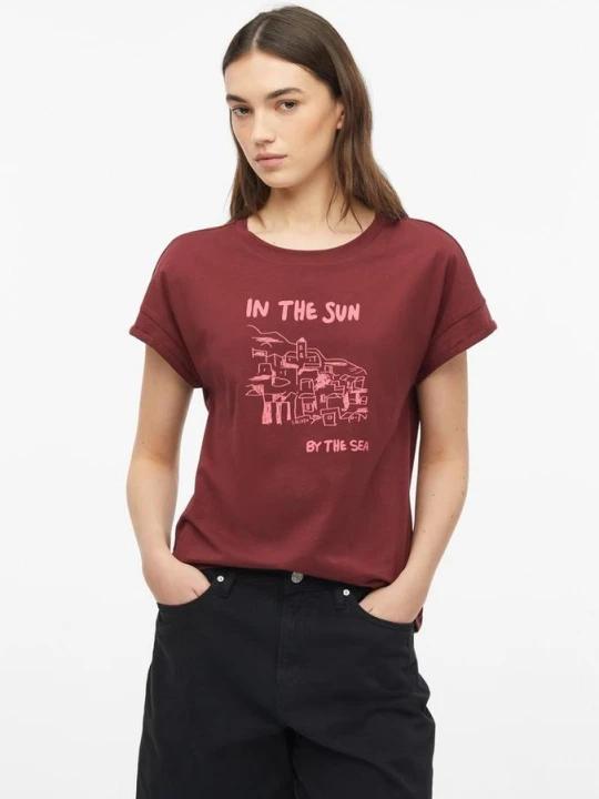 Zdjęcie produktu T-shirt z nadrukiem z przodu s.Oliver czerwony