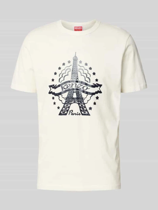 Zdjęcie produktu t-shirt o kroju slim fit z czystej bawełny Kenzo Złamany biały