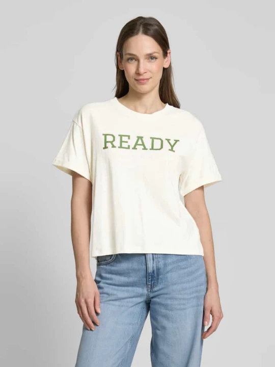 Zdjęcie produktu T-shirt z nadrukiem ze sloganem LANIUS Złamany biały