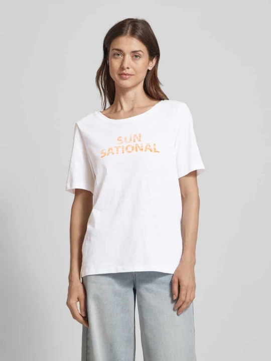 Zdjęcie produktu T-shirt z nadrukiem ze sloganem s.Oliver Biały