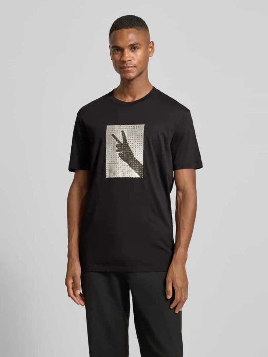 Zdjęcie produktu T-shirt z nadrukowanym motywem Armani Exchange Czarny