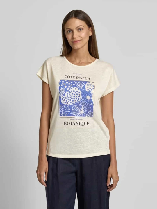 Zdjęcie produktu T-shirt z nadrukowanym motywem Christian Berg Złamany biały