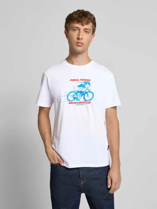 Zdjęcie produktu T-shirt z nadrukowanym motywem Dedicated Biały