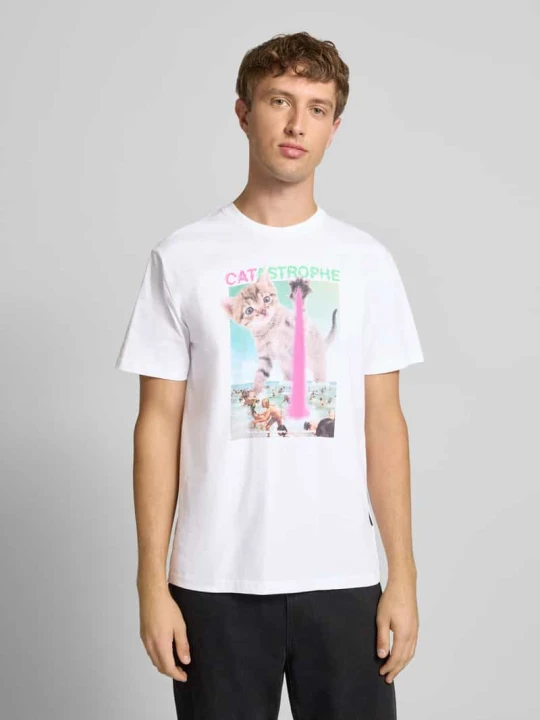 Zdjęcie produktu T-shirt z nadrukowanym motywem Dedicated Biały