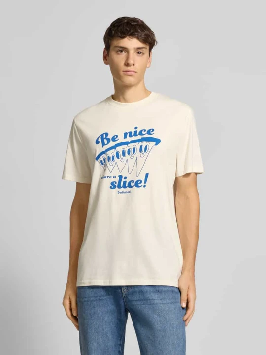 Zdjęcie produktu T-shirt z nadrukowanym motywem Dedicated Złamany biały