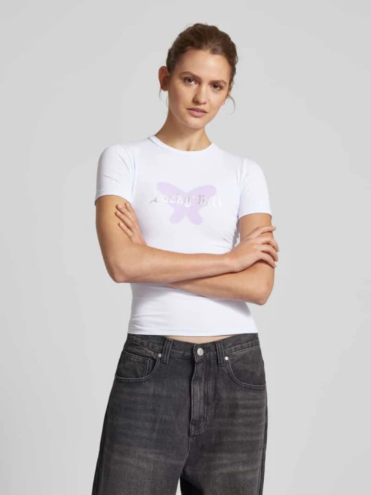 Zdjęcie produktu T-shirt z nadrukowanym motywem Felicious Biały