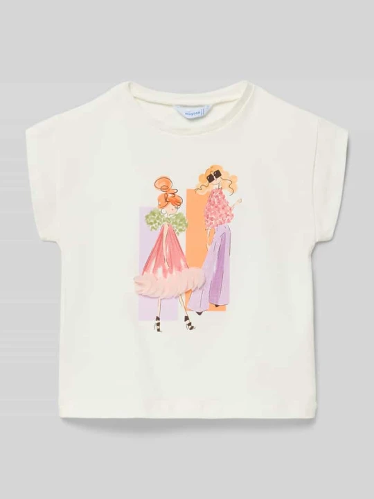 Zdjęcie produktu T-shirt z nadrukiem z motywem Mayoral Złamany biały