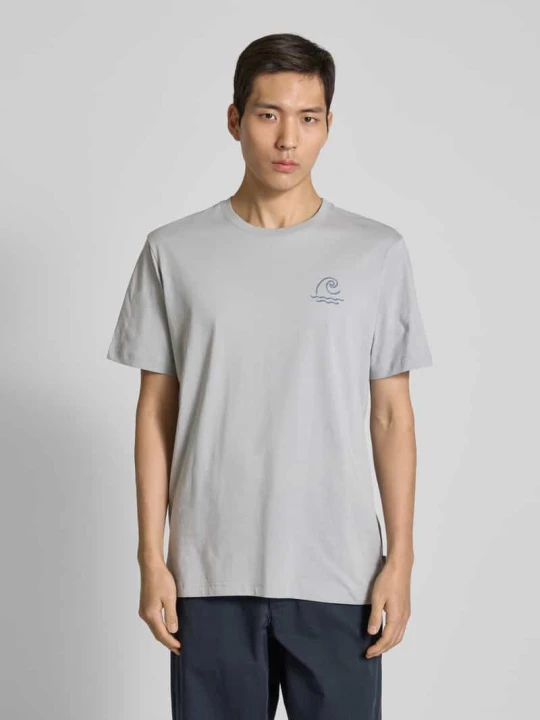 Zdjęcie produktu T-shirt z nadrukowanym motywem Mazine Jasnoszary