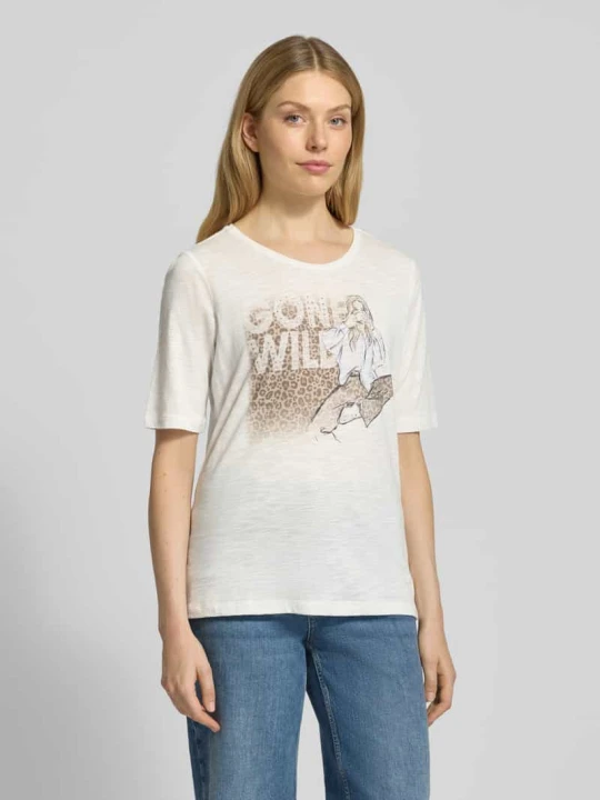Zdjęcie produktu T-shirt z nadrukowanym motywem milano italy Złamany biały