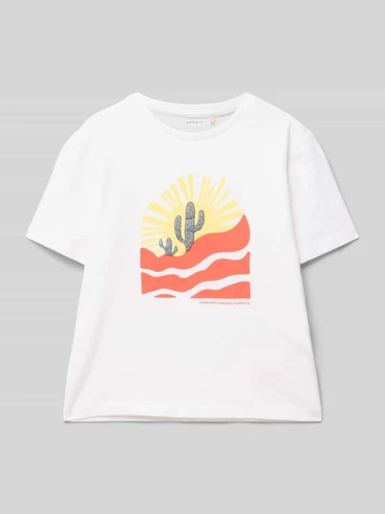 Zdjęcie produktu T-shirt z nadrukowanym motywem model ‘HALDUR’ NAME IT Biały