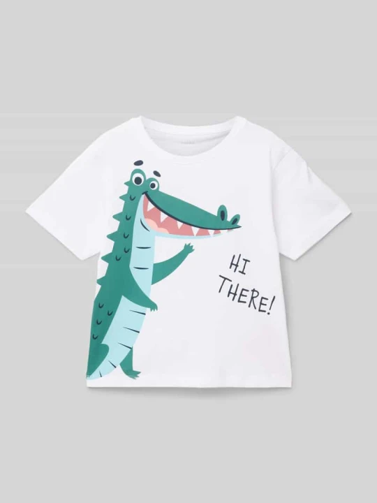 Zdjęcie produktu T-shirt z nadrukowanym motywem model ‘HELGE’ NAME IT Biały