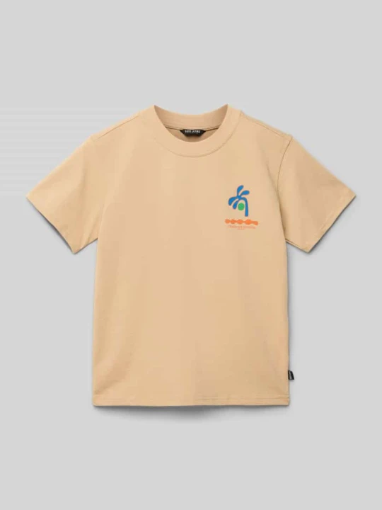 Zdjęcie produktu T-shirt z nadrukowanym motywem model ‘TORINS’ Cars Piaskowy