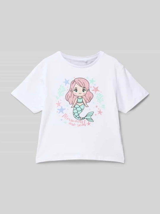 Zdjęcie produktu T-shirt z nadrukowanym motywem NAME IT Biały