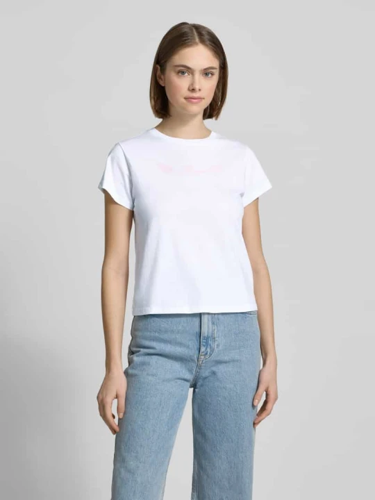 Zdjęcie produktu T-shirt z nadrukowanym motywem REVIEW Biały