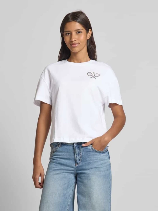 Zdjęcie produktu T-shirt z nadrukowanym motywem Rich & Royal Biały