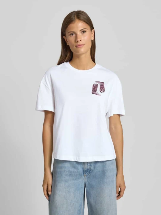 Zdjęcie produktu T-shirt z nadrukowanym motywem Rich & Royal Biały