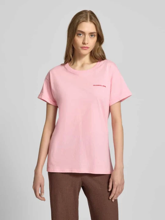Zdjęcie produktu T-shirt z nadrukowanym motywem z tyłu model ‘Flower Square’ Colourful Rebel