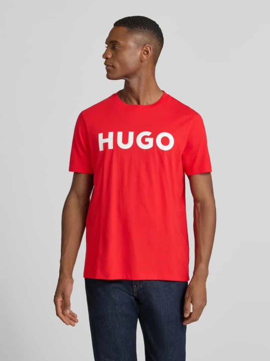Zdjęcie produktu T-shirt z napisem z logo model ‘DULIVIO’ Hugo Czerwony