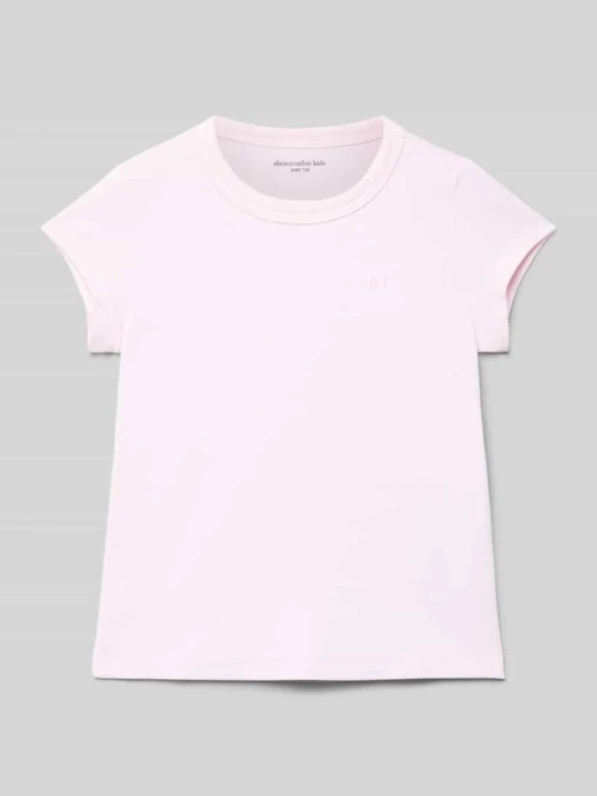 Zdjęcie produktu T-shirt z naszywanym logo model 'ESSENTIAL' Abercrombie & Fitch Różowy