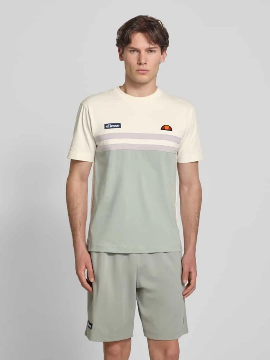 Zdjęcie produktu T-shirt z naszywanymi detalami z logo i okrągłym dekoltem Ellesse Średnioszary