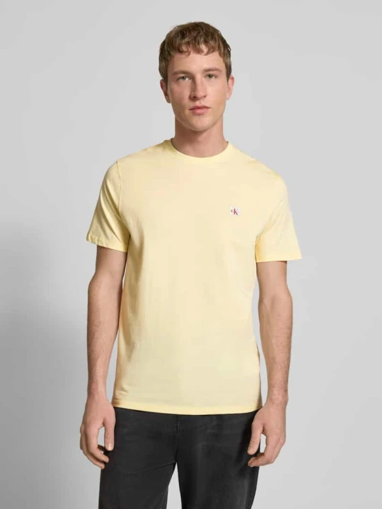 Zdjęcie produktu T-shirt z naszywką z logo Calvin Klein Jeans Jasnożółty