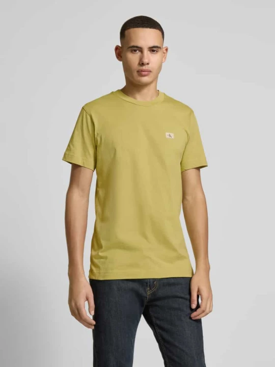 Zdjęcie produktu T-shirt z naszywką z logo Calvin Klein Jeans Limonkowy