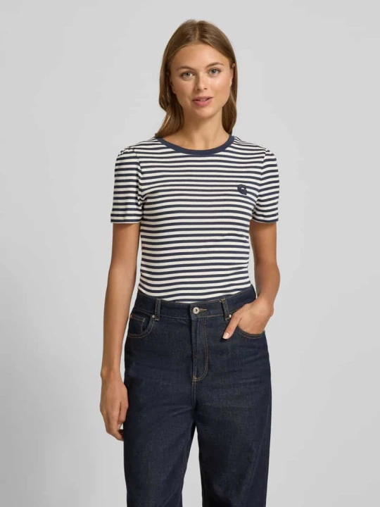 Zdjęcie produktu T-shirt z naszywką z logo Gant Granatowy