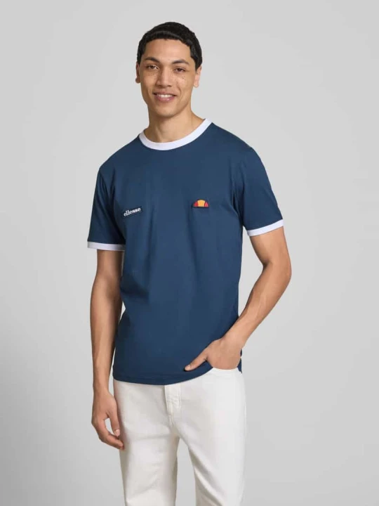 Zdjęcie produktu t-shirt z naszywką z logo i naszywką z logo model 'RINGETTO' Ellesse Granatowy