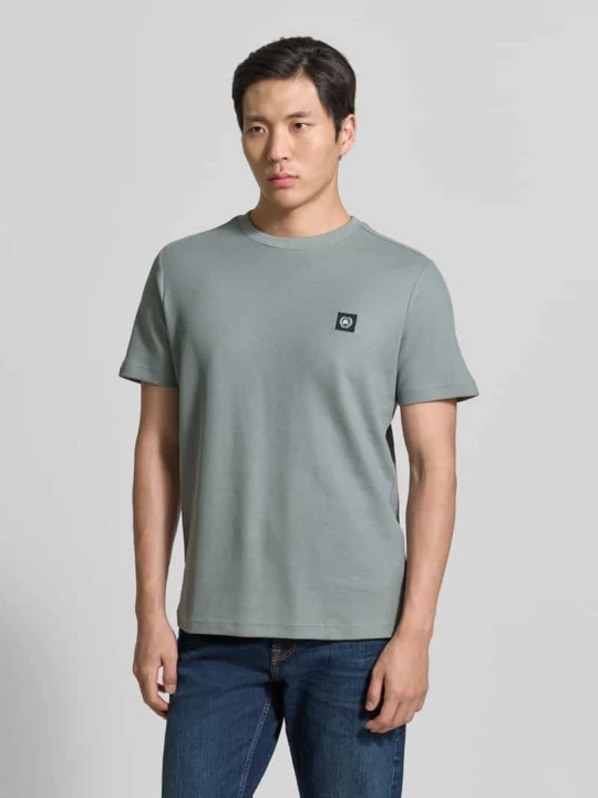 Zdjęcie produktu t-shirt z naszywką z logo i okrągłym dekoltem Lerros Grafitowy