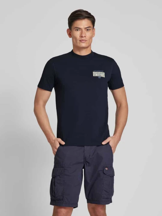 Zdjęcie produktu T-shirt z naszywką z logo model ‘AMUNDSEN’ Napapijri Granatowy