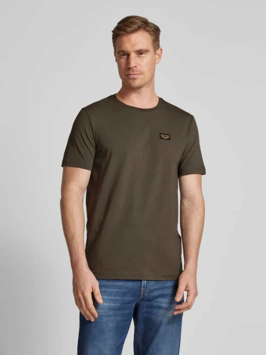 Zdjęcie produktu T-shirt z naszywką z logo model ‘GUYVER’ PME Legend Oliwkowy