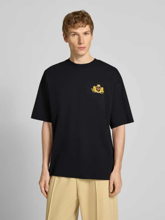 Zdjęcie produktu T-shirt z naszywką z logo REVIEW Czarny