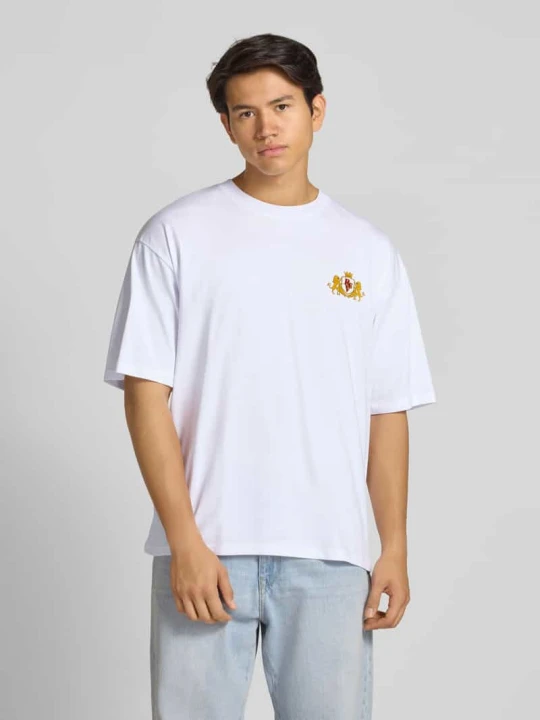 Zdjęcie produktu T-shirt z naszywką z logo REVIEW Biały