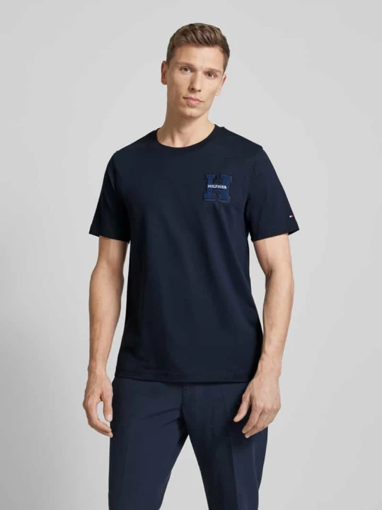 Zdjęcie produktu T-shirt z naszywką z logo Tommy Hilfiger Granatowy