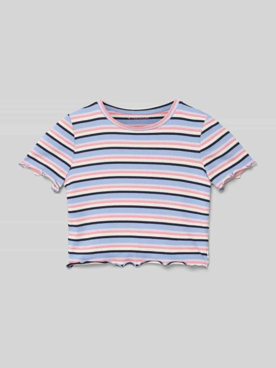 Zdjęcie produktu T-shirt z o kroju regular fit z błyszczącą przędzą Tom Tailor Błękitny