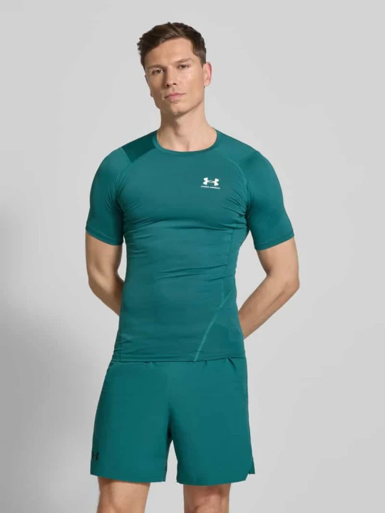 Zdjęcie produktu T-shirt o kroju slim fit z nadrukiem z logo Under Armour Petrol